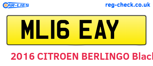 ML16EAY are the vehicle registration plates.