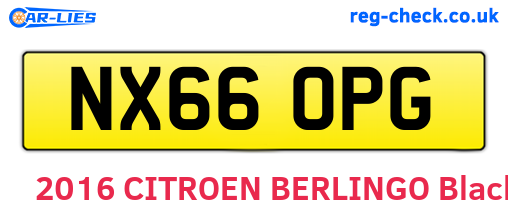 NX66OPG are the vehicle registration plates.