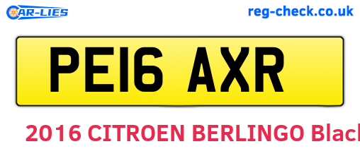 PE16AXR are the vehicle registration plates.