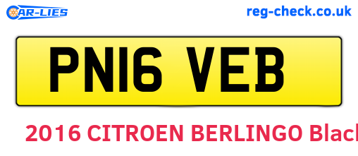 PN16VEB are the vehicle registration plates.