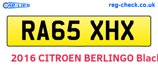 RA65XHX are the vehicle registration plates.