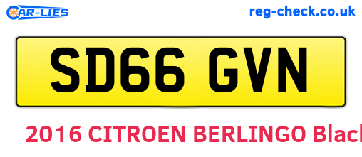 SD66GVN are the vehicle registration plates.