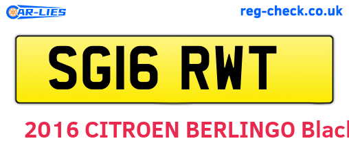 SG16RWT are the vehicle registration plates.
