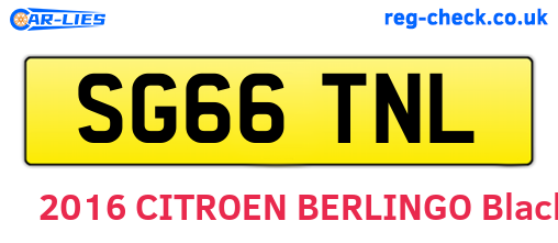 SG66TNL are the vehicle registration plates.