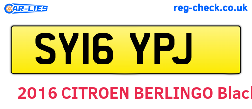 SY16YPJ are the vehicle registration plates.