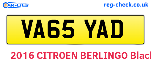 VA65YAD are the vehicle registration plates.