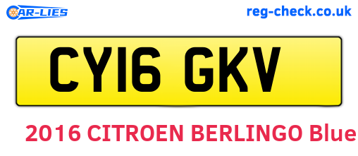 CY16GKV are the vehicle registration plates.