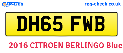 DH65FWB are the vehicle registration plates.