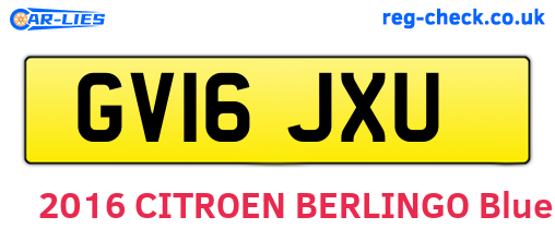 GV16JXU are the vehicle registration plates.