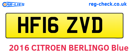 HF16ZVD are the vehicle registration plates.