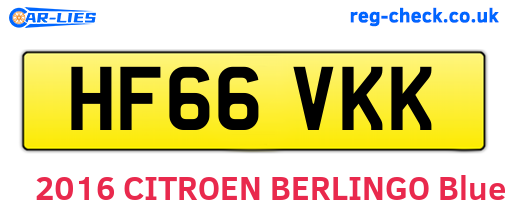 HF66VKK are the vehicle registration plates.