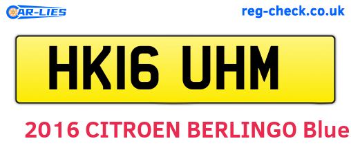 HK16UHM are the vehicle registration plates.
