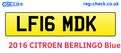 LF16MDK are the vehicle registration plates.