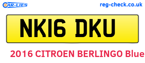 NK16DKU are the vehicle registration plates.