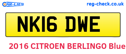 NK16DWE are the vehicle registration plates.