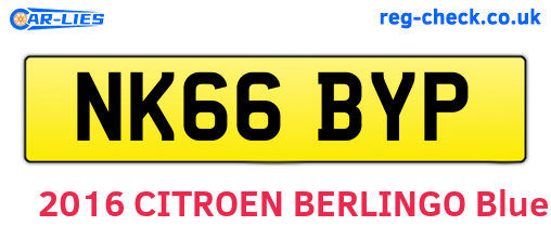 NK66BYP are the vehicle registration plates.