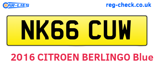 NK66CUW are the vehicle registration plates.