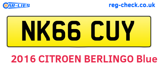 NK66CUY are the vehicle registration plates.