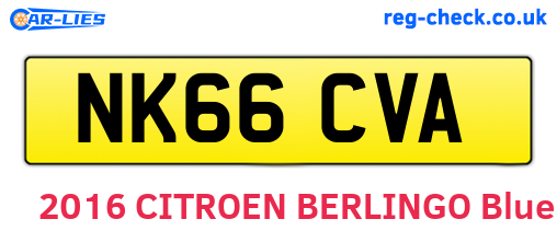NK66CVA are the vehicle registration plates.