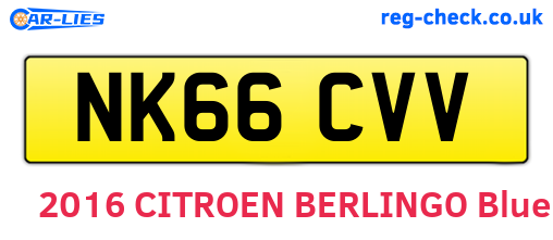 NK66CVV are the vehicle registration plates.