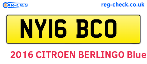 NY16BCO are the vehicle registration plates.