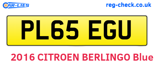 PL65EGU are the vehicle registration plates.
