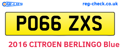 PO66ZXS are the vehicle registration plates.
