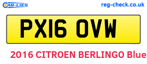 PX16OVW are the vehicle registration plates.