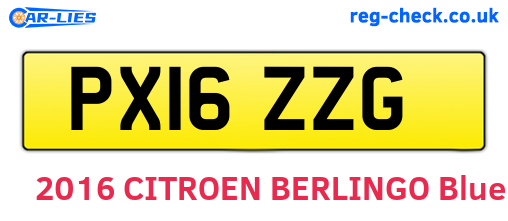 PX16ZZG are the vehicle registration plates.