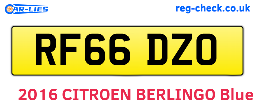 RF66DZO are the vehicle registration plates.