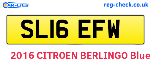 SL16EFW are the vehicle registration plates.