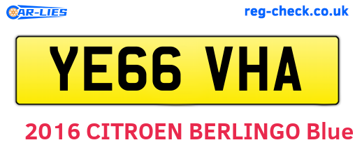 YE66VHA are the vehicle registration plates.