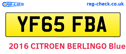 YF65FBA are the vehicle registration plates.