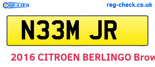 N33MJR are the vehicle registration plates.