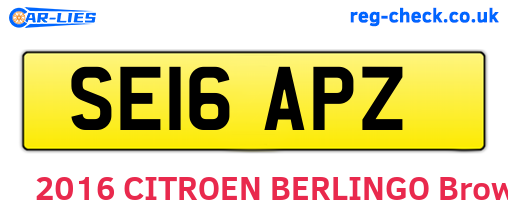 SE16APZ are the vehicle registration plates.