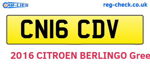 CN16CDV are the vehicle registration plates.