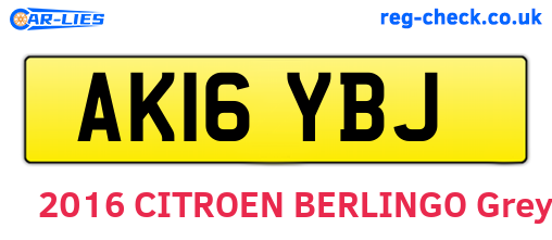 AK16YBJ are the vehicle registration plates.