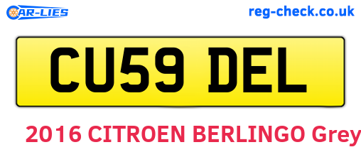 CU59DEL are the vehicle registration plates.