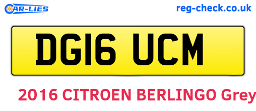 DG16UCM are the vehicle registration plates.