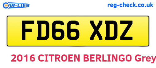 FD66XDZ are the vehicle registration plates.