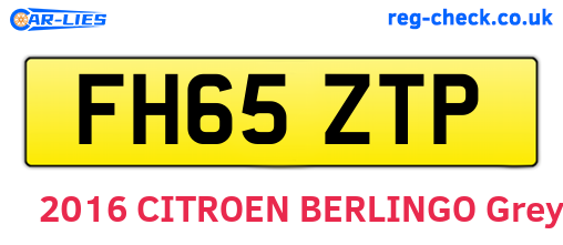 FH65ZTP are the vehicle registration plates.