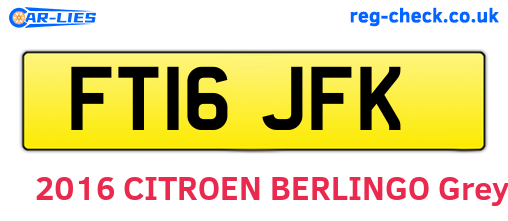 FT16JFK are the vehicle registration plates.