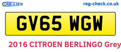 GV65WGW are the vehicle registration plates.