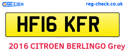 HF16KFR are the vehicle registration plates.