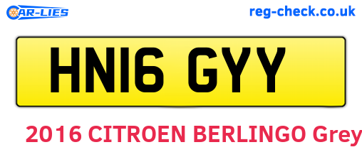 HN16GYY are the vehicle registration plates.