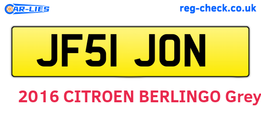 JF51JON are the vehicle registration plates.