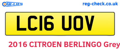 LC16UOV are the vehicle registration plates.