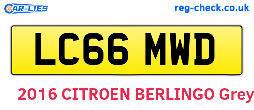 LC66MWD are the vehicle registration plates.