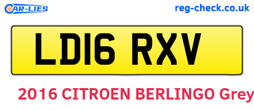 LD16RXV are the vehicle registration plates.
