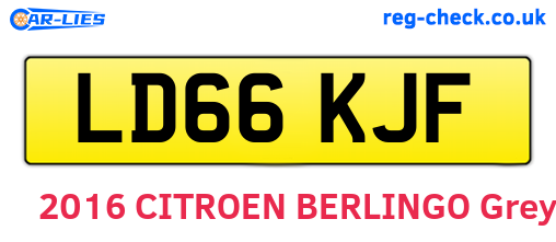LD66KJF are the vehicle registration plates.